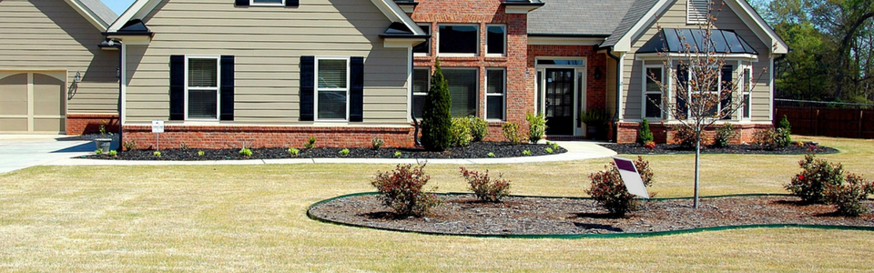 lawn with mulch work